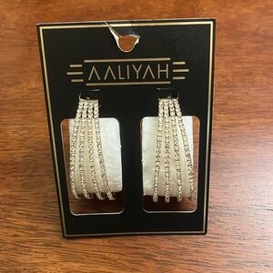 Beautiful Aaliyah Gold Tone Glitzy Statement Earrings